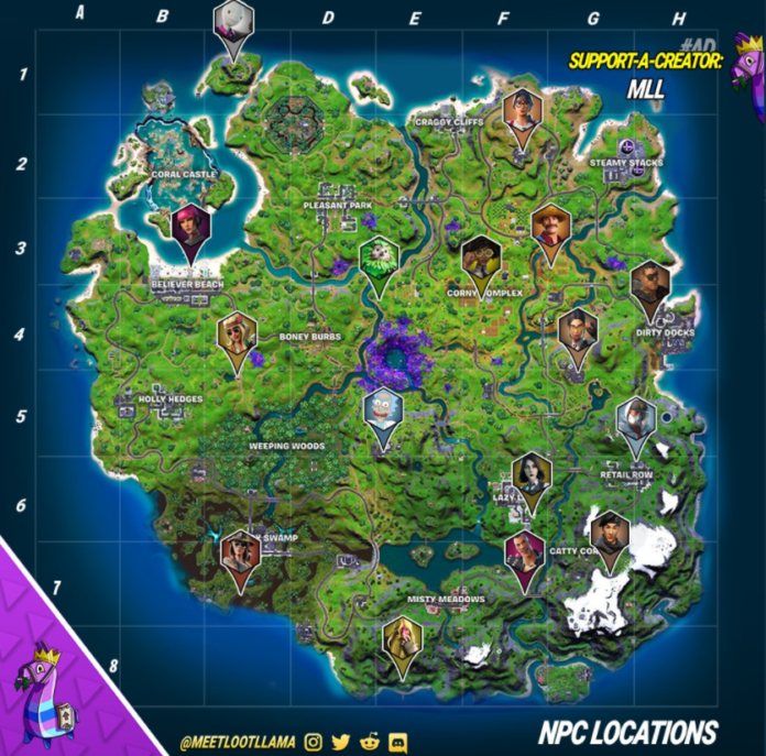 Fortnite Season 7 Invasion All NPC Spawn Location Guide GameRiv