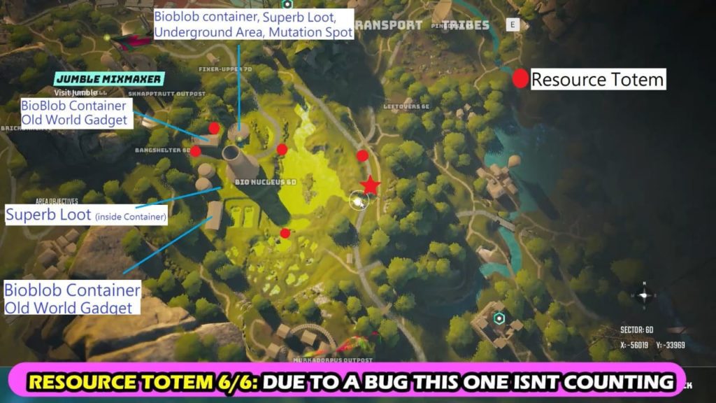 Biomutant Bio Nucleus 6D Complete Area Objectives Location Guide