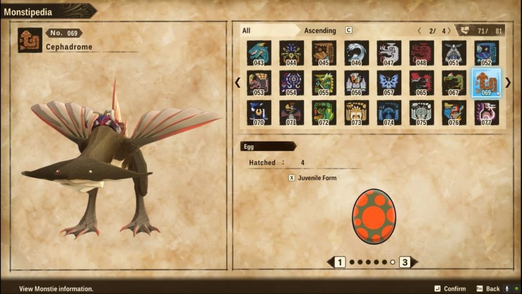 All Monsties/Monsters List And Egg Locations from Monstipedia Monster Hunter Stories 2 Wings