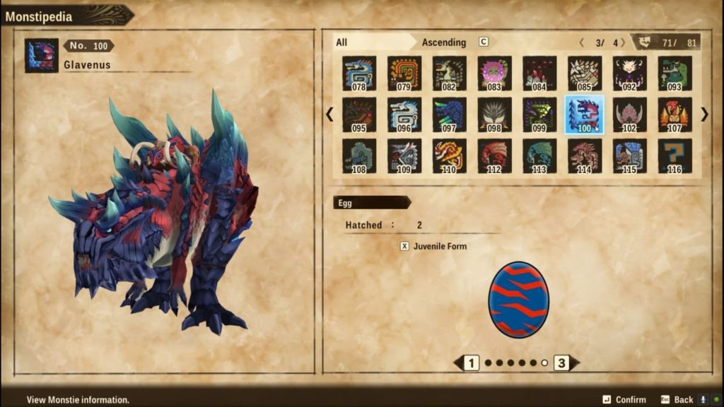 All Monsties/Monsters List And Egg Locations from Monstipedia Monster Hunter Stories 2 Wings
