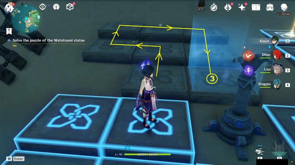 Watatsumi Statue Puzzle Solitary Sea Beast World Quest Genshin