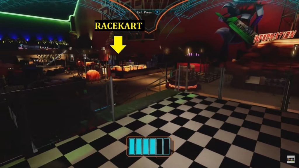 Stop Roxy Install head on the kart in Roxy Raceway Five Nights at