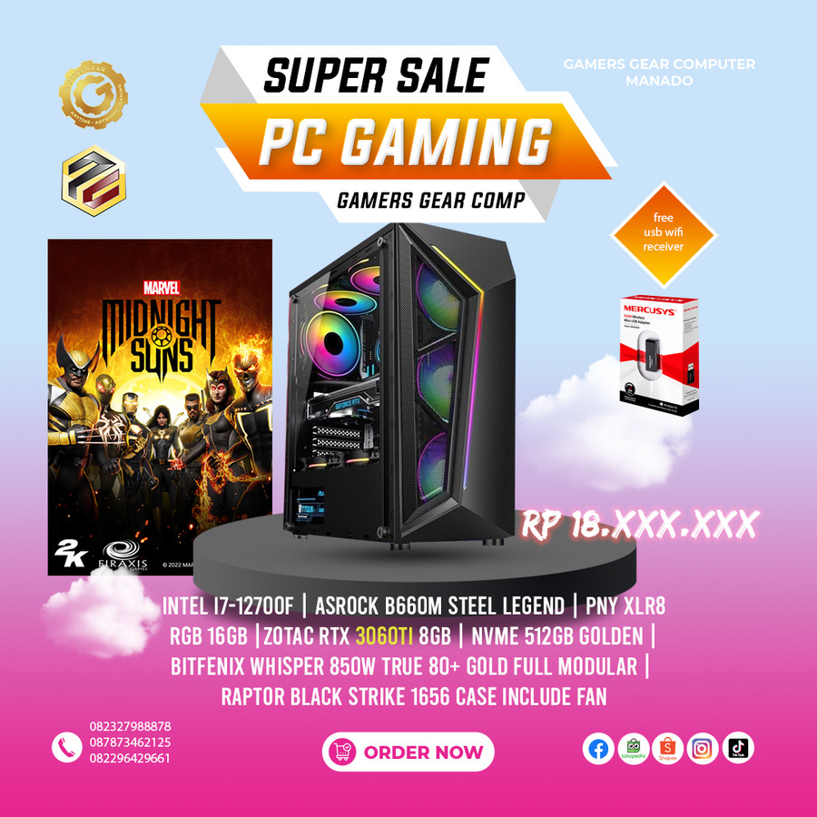 PC HIGH END GAMING EDITING STREAMING INTEL I5 RTX GTX Gamers Gear