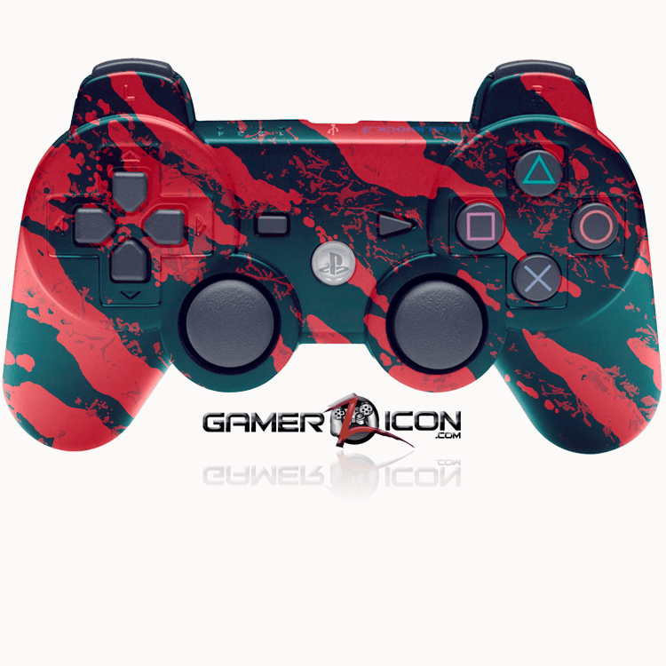 PS3 Modded Controller Glow In The Dark Confederate Flag Gamerzicon