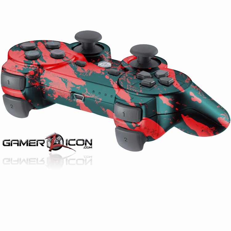 PS3 Modded Controller Glow In The Dark Confederate Flag Gamerzicon