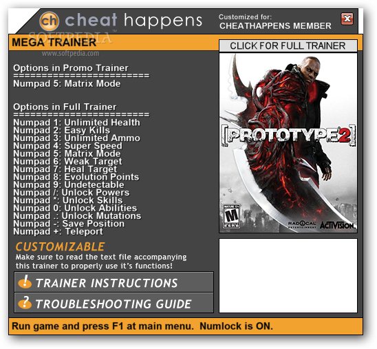 Prototype 2 +1 Trainer Download