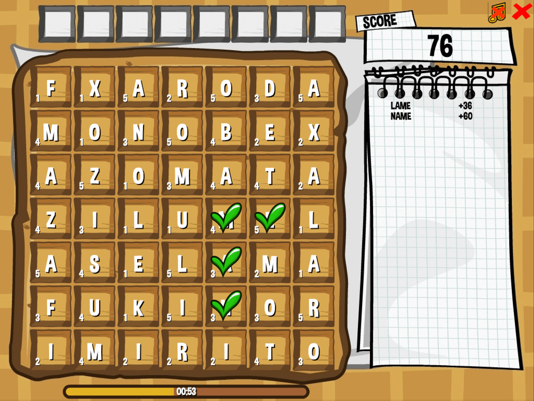 Waffle Words A65 Games