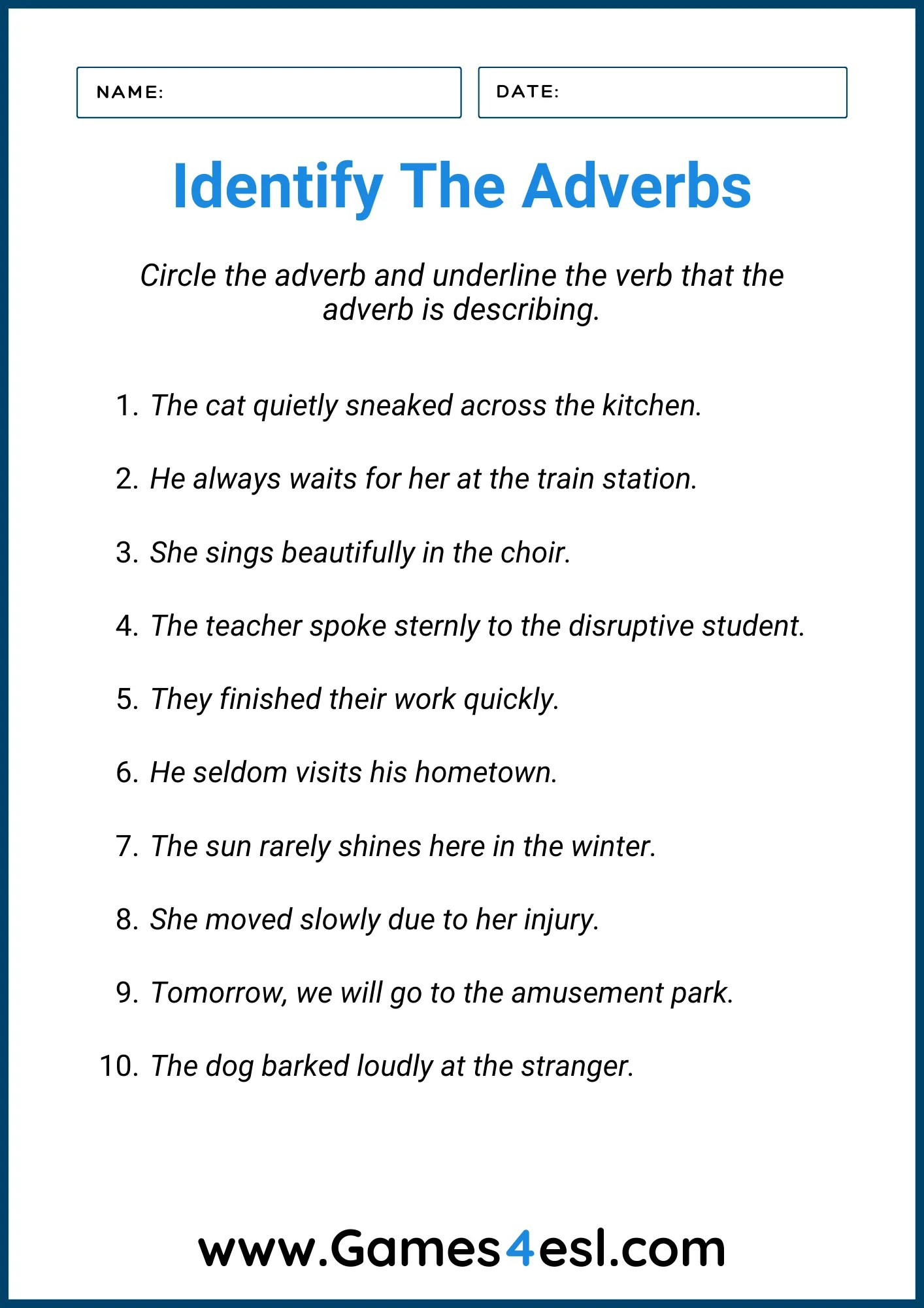 3rd Grade Adverb Worksheets Adverbs Worksheet :: Teacher Resources And