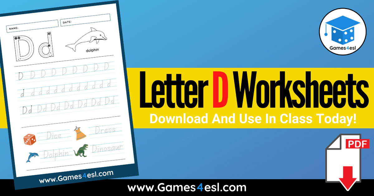 Free Letter D Worksheets Games4esl