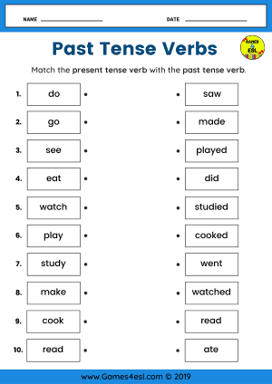 Past Tense Worksheets | ESL Worksheets | Games4esl