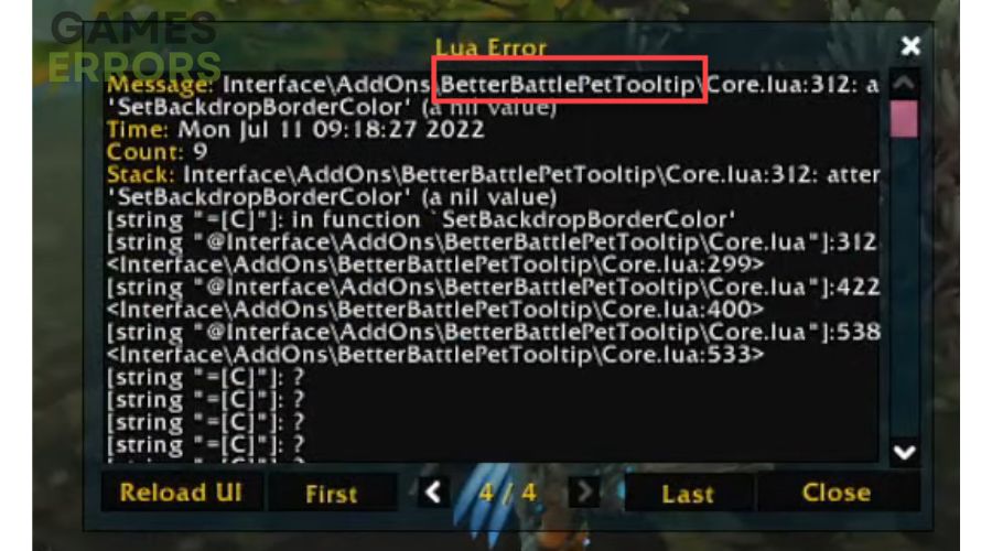 LUA Error in WoW (World of Warcraft) Fix It On Any Version