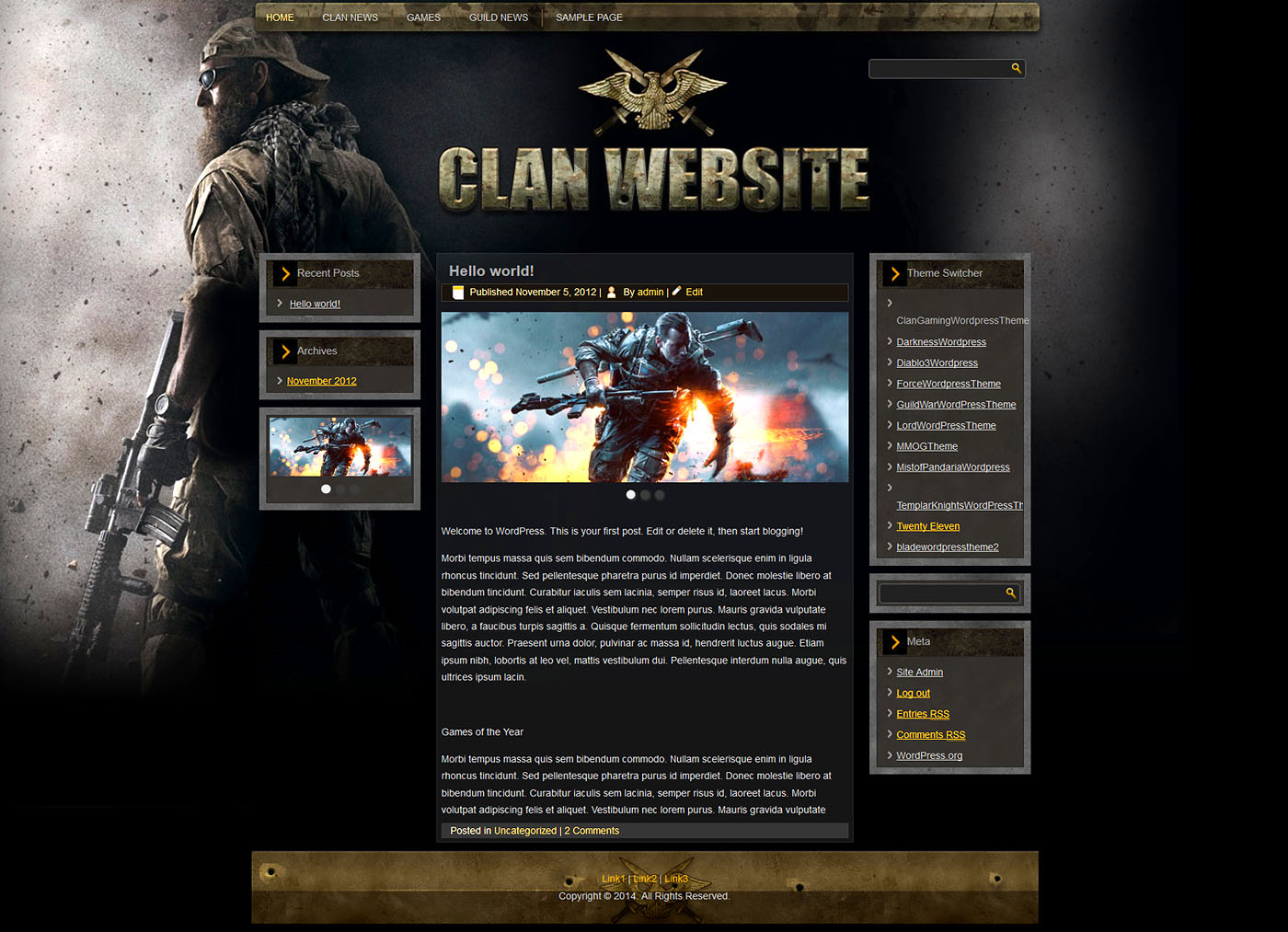 Gaming Clan WP Theme