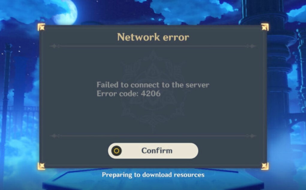 Как исправить ошибку Genshin Impact 4206?