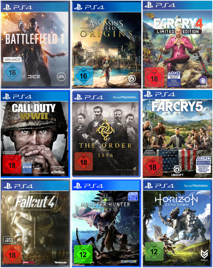Sony Playstation 4 Spiele PS4 Games TOP Titel Bundle Spiel nach