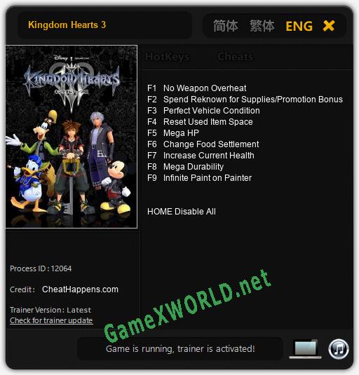 Kingdom Hearts 3 Читы, Трейнер +9 » EliteGameSites