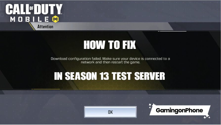 COD Mobile How to fix Download Configuration Failed error in Season 13 Test server