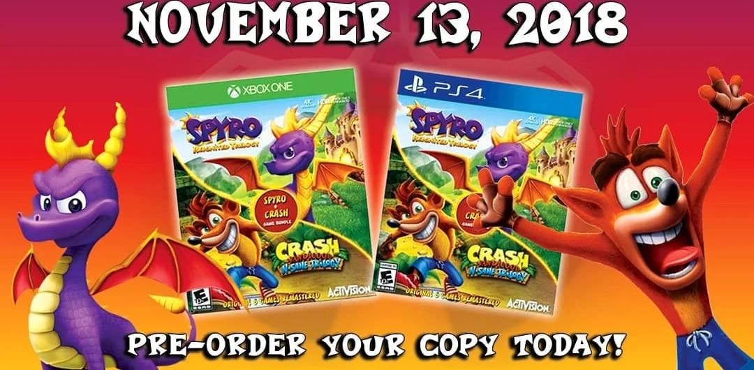 Se lanzará un pack con 'Crash Bandicoot N.Sane Trilogy' y 'Spyro