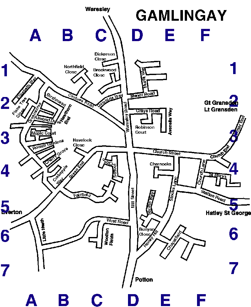Street Map of Gamlingay