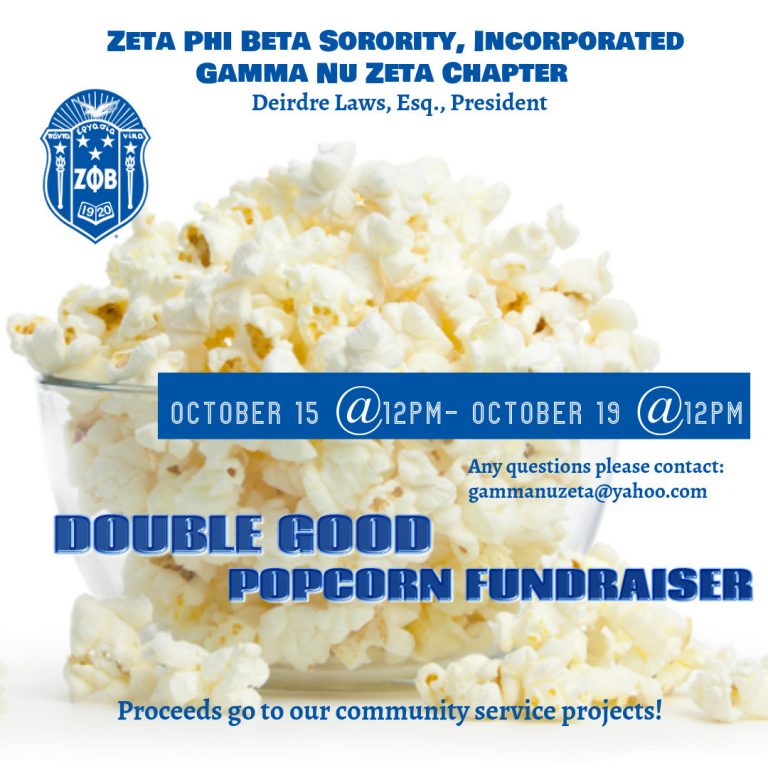 Double Good Popcorn Fundraiser ZφB Gamma Nu Zeta Chapter