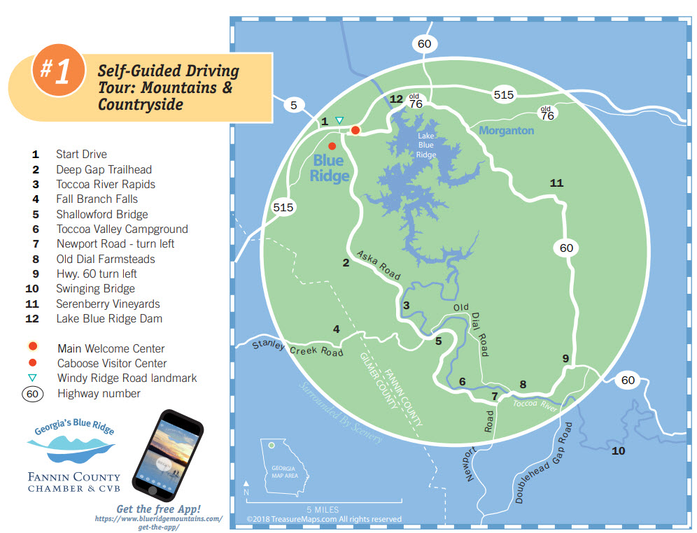 MapGaScenicDriveBlueRidgeMtnCountry Ga Mountains Guide