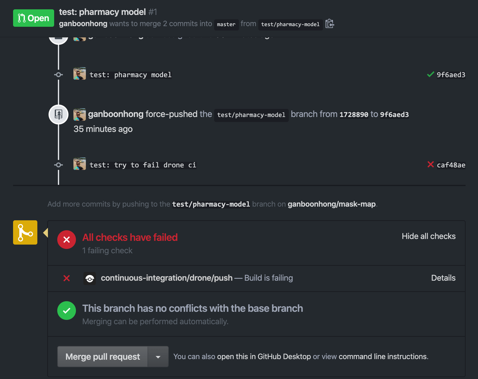 GitHub PR mergeability Clarity