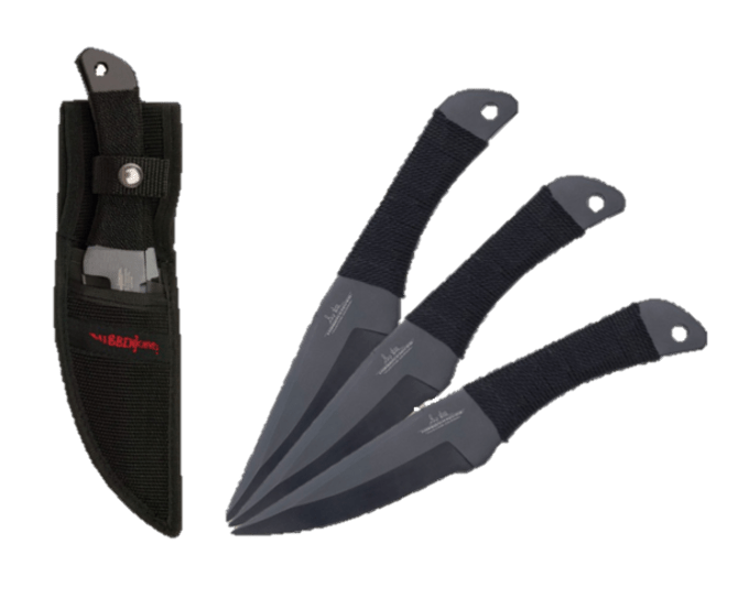 Gil Hibben Black Triple Pro Throwing Knife Set GH0947B G & S Tactical