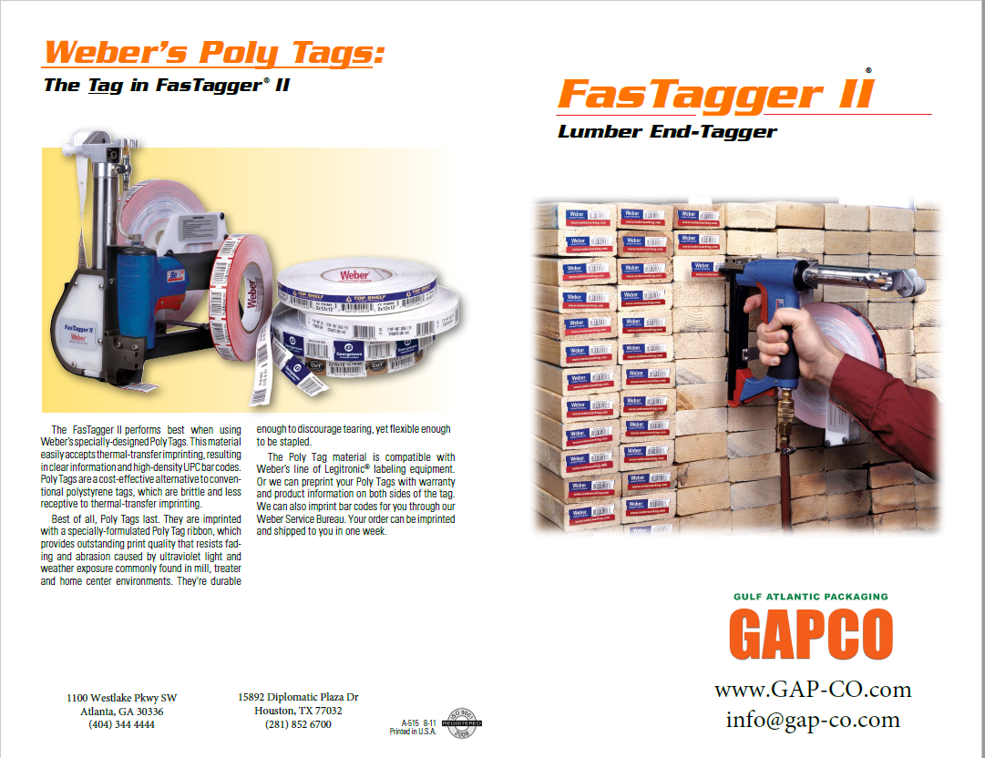 FasTagger II Lumber Label Applicator GAPCO Labeling Solutions