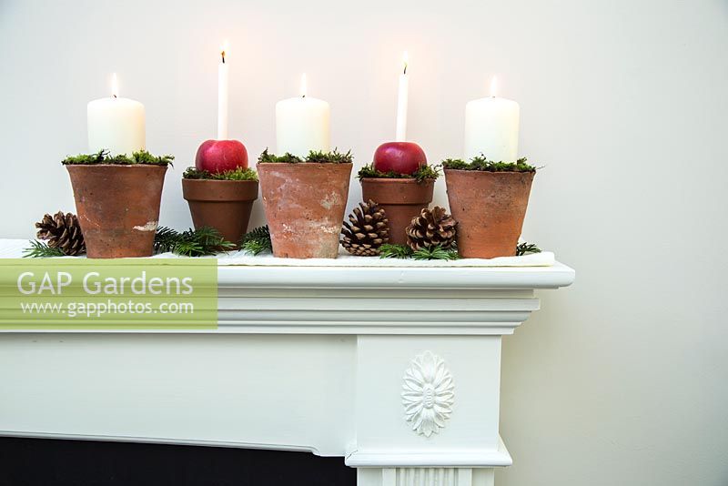 GAP Gardens Christmas candle decorations made using terracotta pots