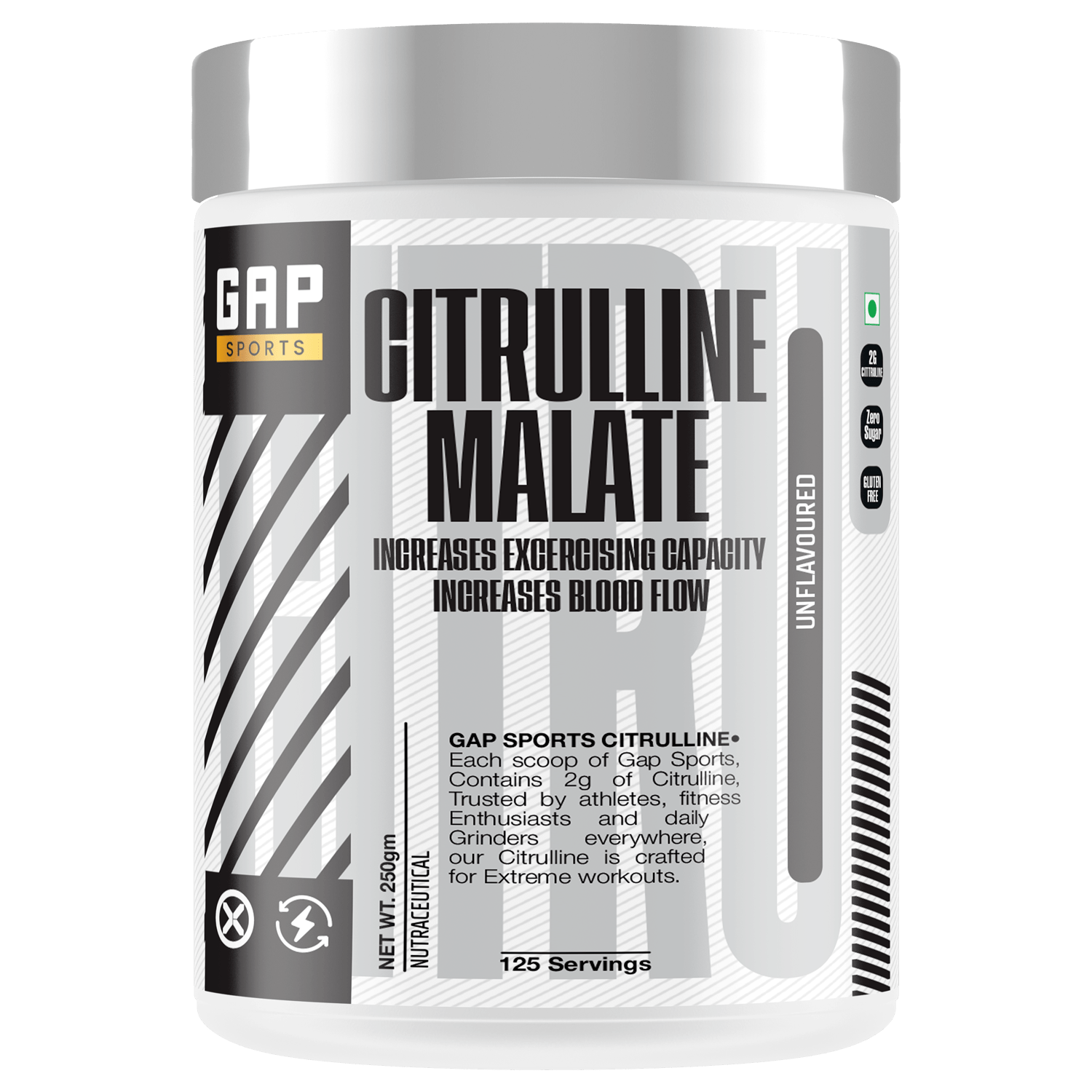 Gap sports Citrulline Malate 250GM/125 Servings