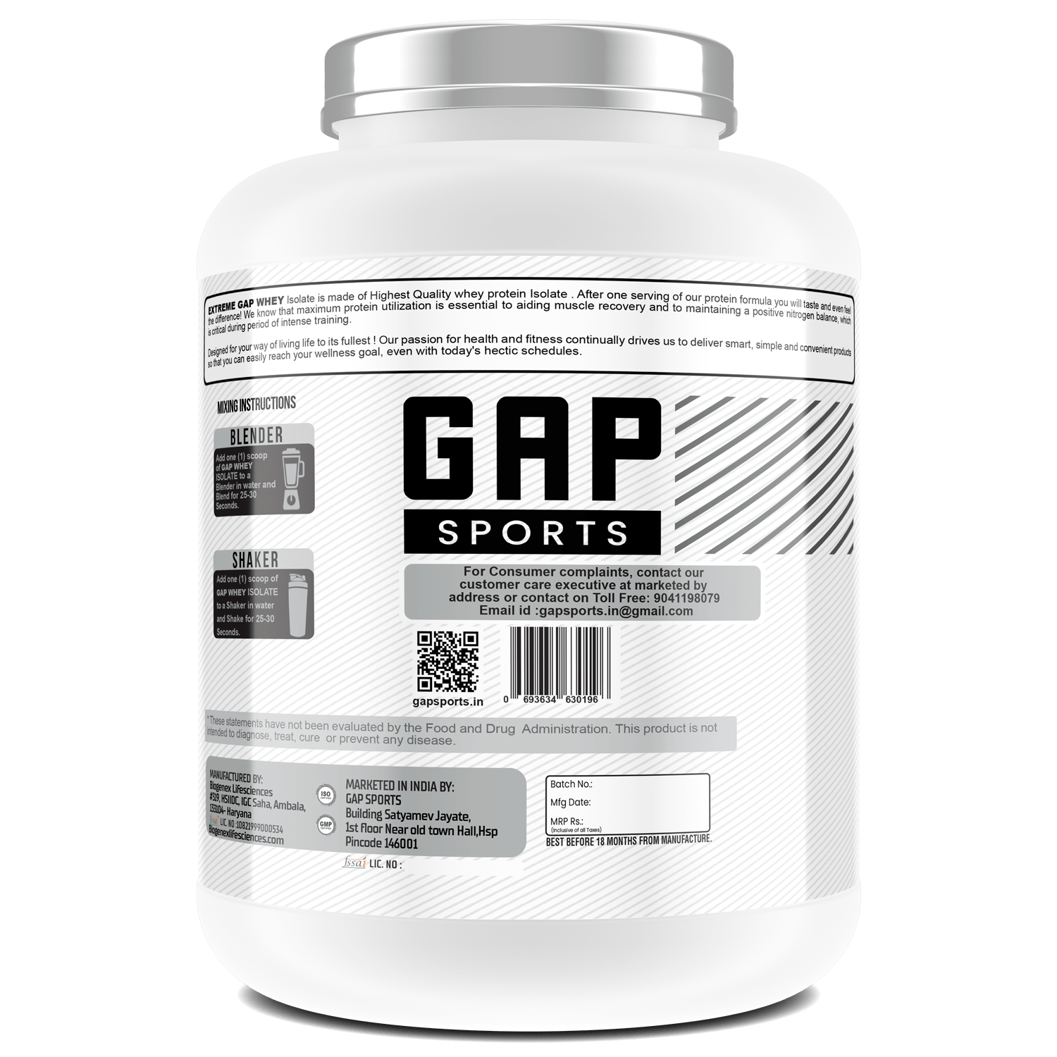 Gap sports Whey Protein Isolate 2KG