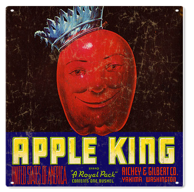 Apple King Country Farmers Growers Advertisement Sign Reproduction