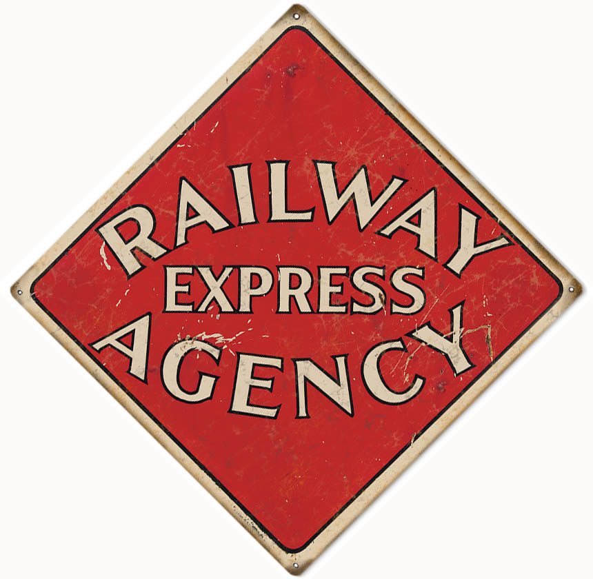 Railway Express Agency Sign. 12"x12" Reproduction Vintage Signs