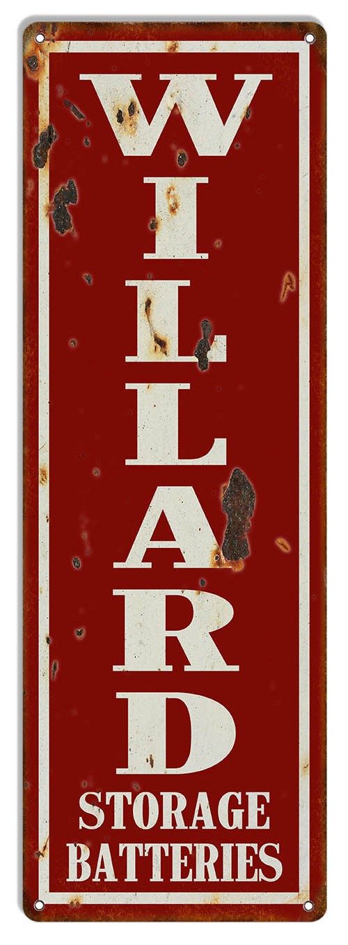 Large Reproduction Willard Batteries Gas Station Sign 8x24