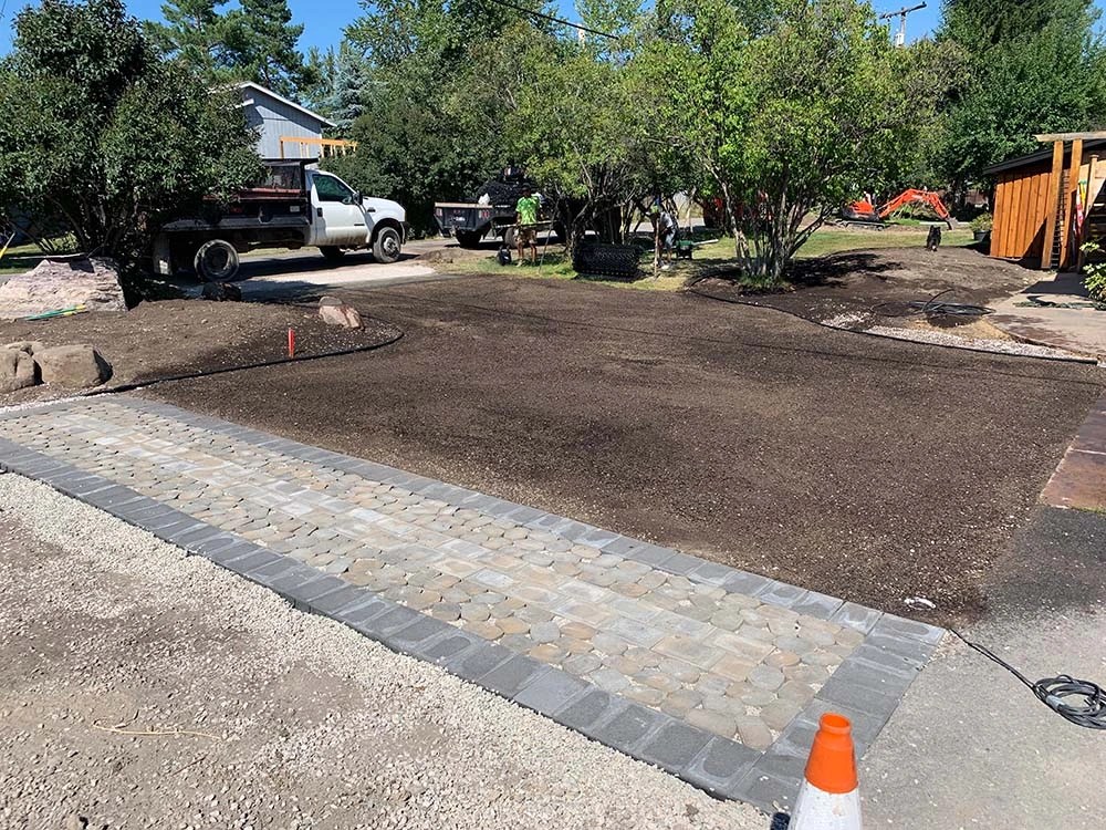 Building a paver stone driveway Garden City Florascaping