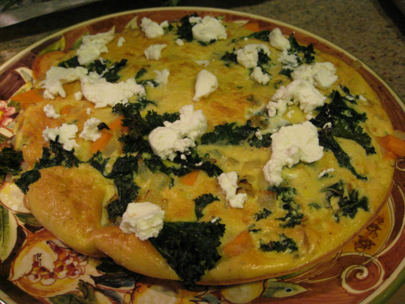 Gardenerd Sweet Potato & Kale Frittata with Goat Cheese