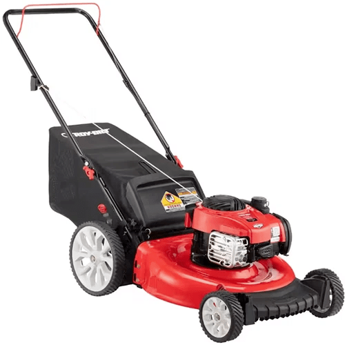 A close up of the Troy Bilt TB110 isolated on a white background.