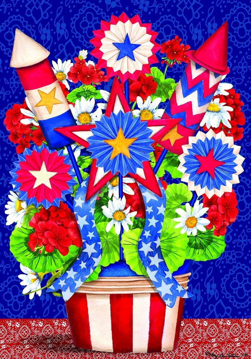Patriotic Bouquet Double Sided, Garden Flag, 12″ X 18″, by Custom
