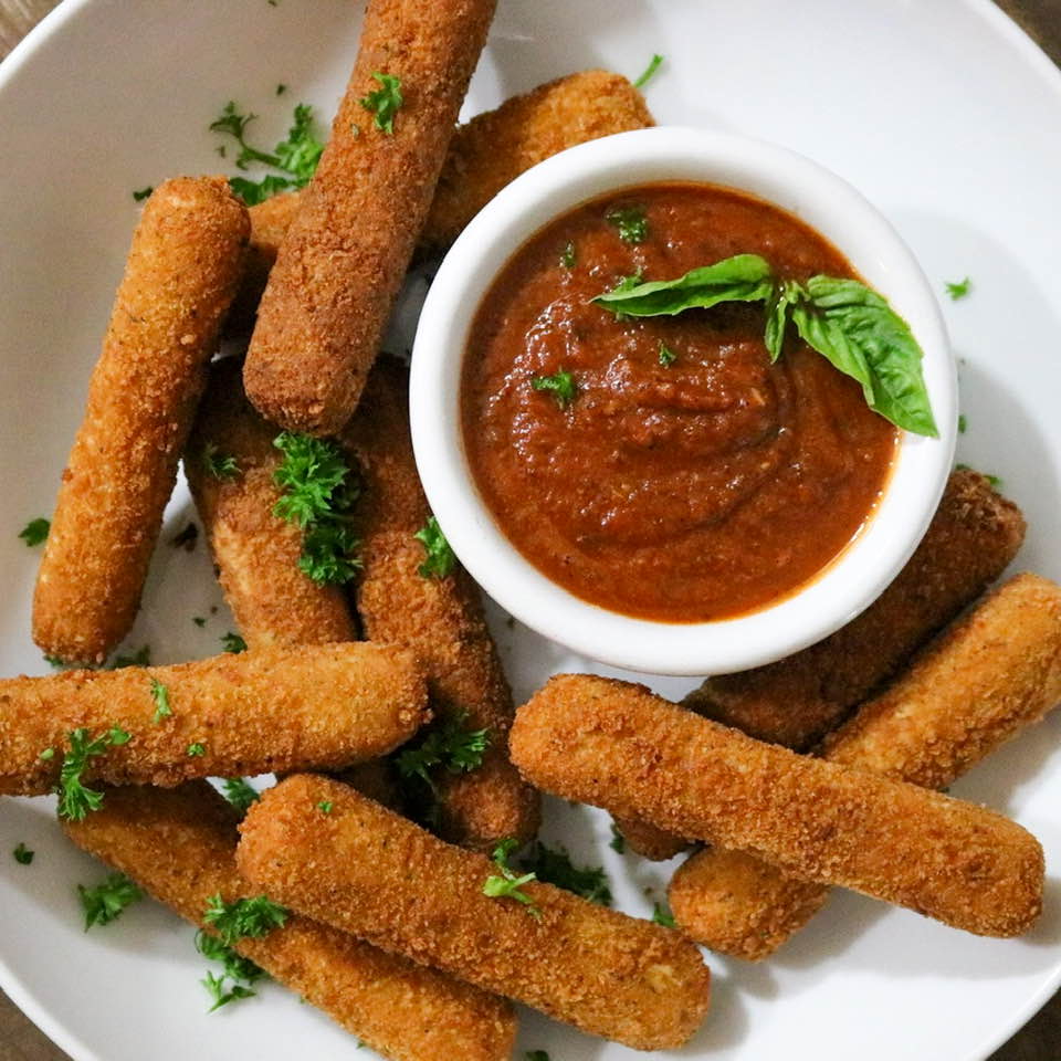 The Ultimate Vegan Mozzarella Sticks garden grub