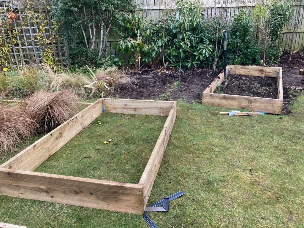 Raised beds in construction