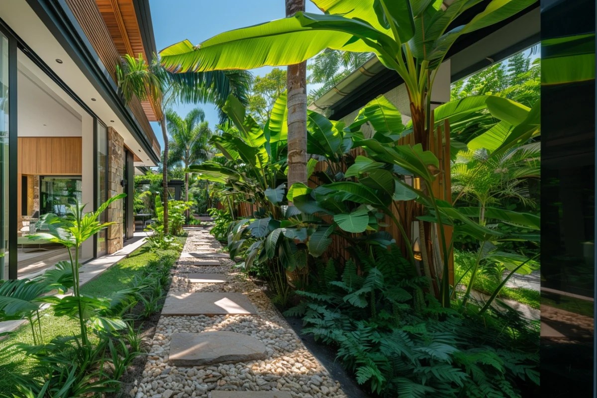 lush tropical garden