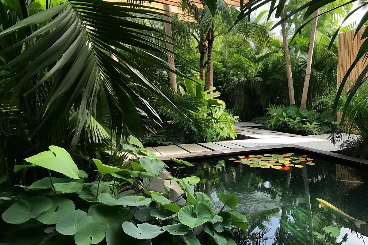 modern tropical garden