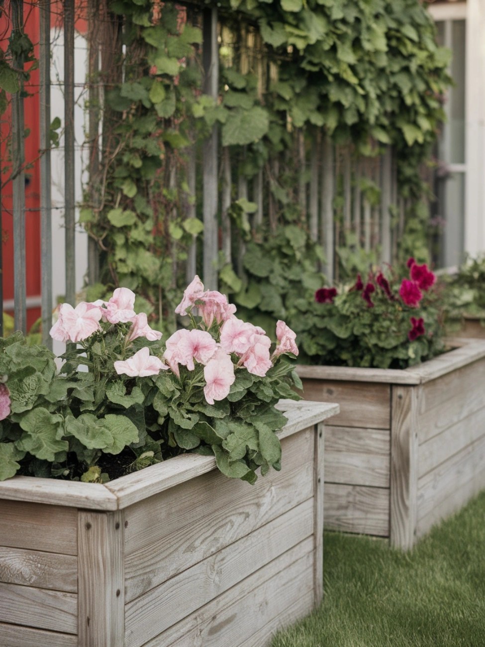 spring planter ideas rustic wooden planters