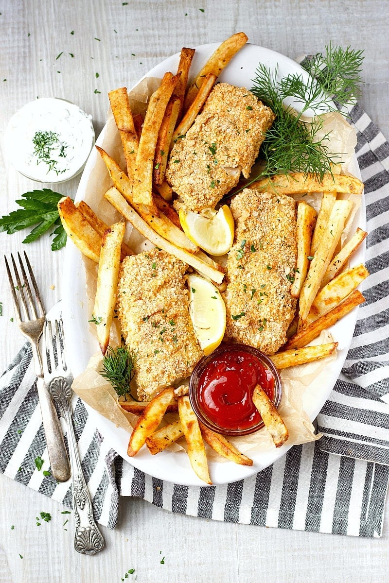 Oven Baked Fish and Chips Garden in the Kitchen