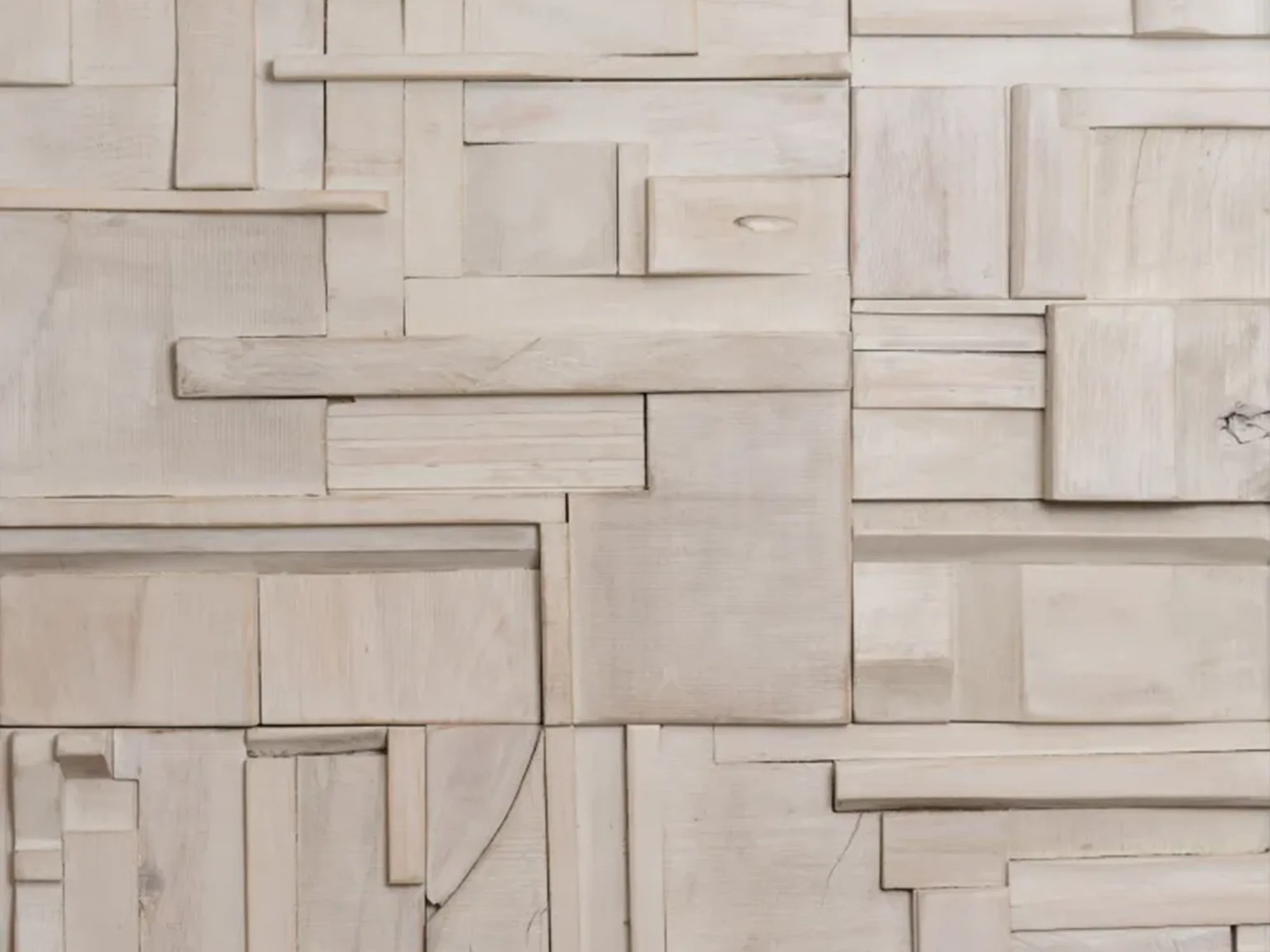 PETER GLASSFORD WHITE WASH WOOD COLLAGE TILE Garde