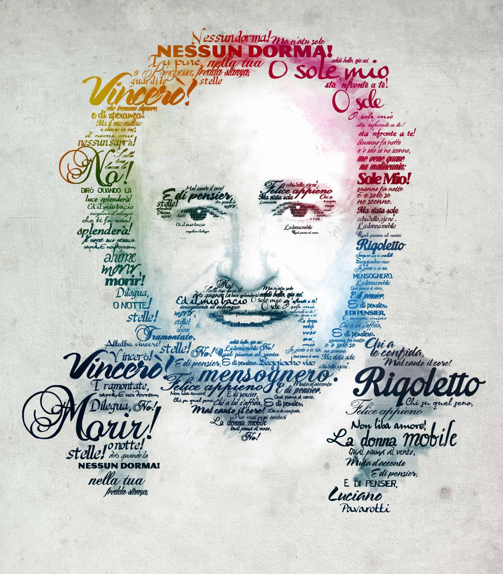 Typographic Portrait Pavarotti Adobe