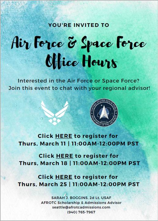 Seattle Events Veterans Day 2023 Air Force and Space Force Office Hours Garfield High School PTSA