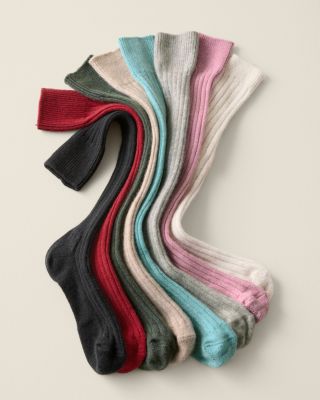 Women's Cashmere Socks Crew Socks or KneeHighs Hill