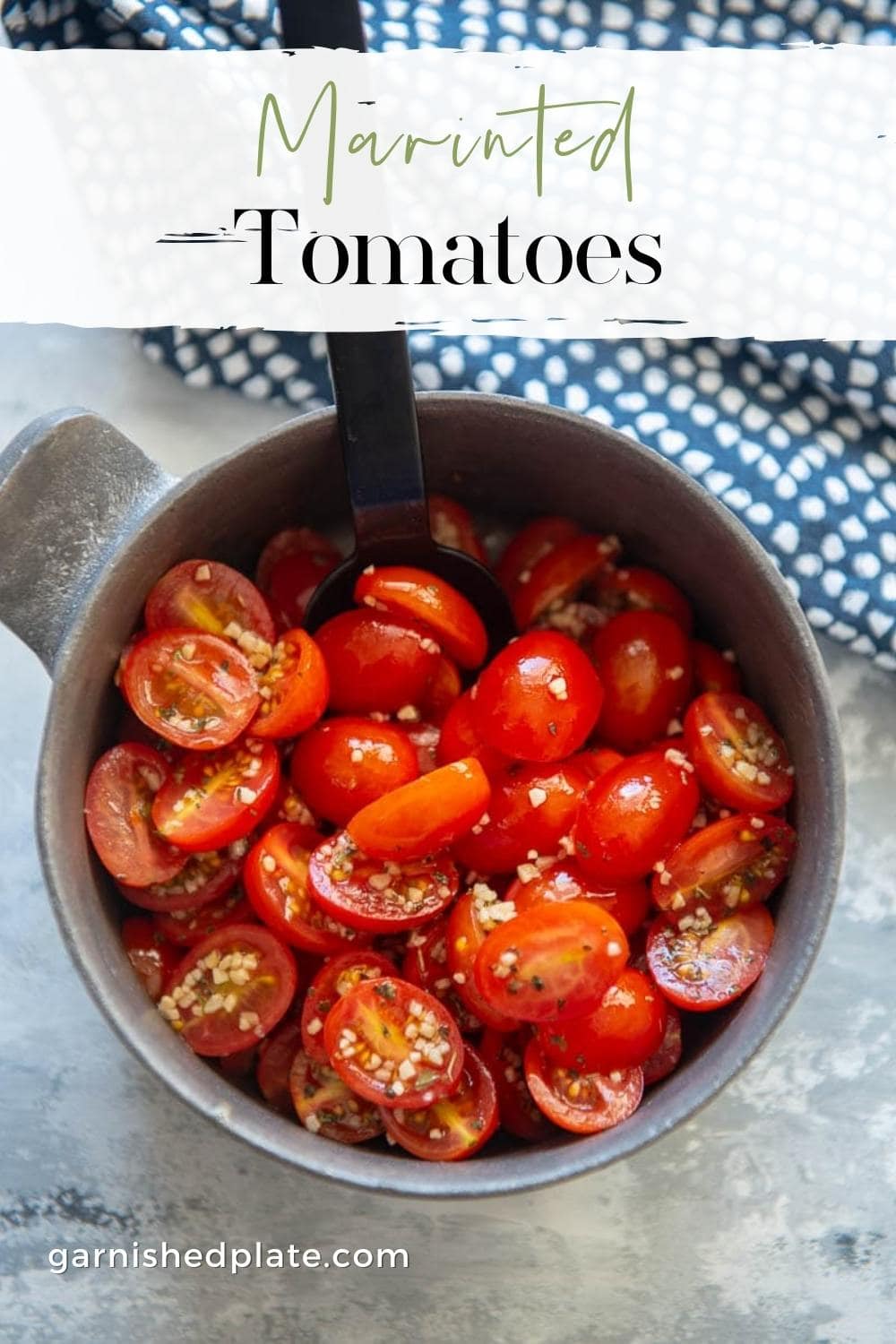 Marinated Tomatoes Garnished Plate