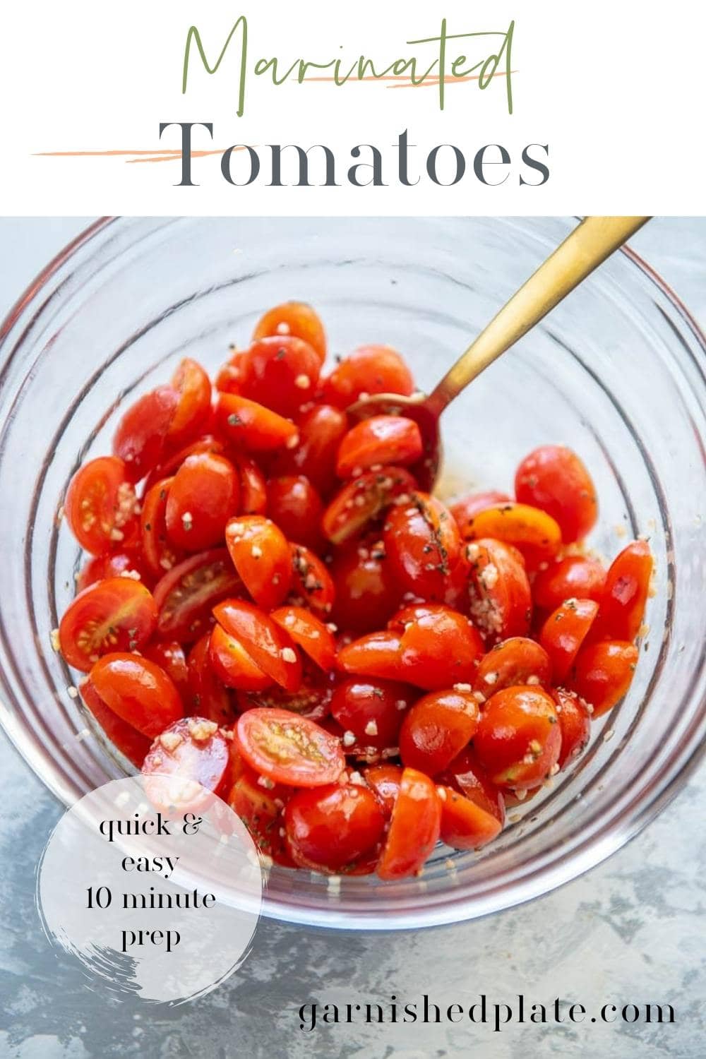 Marinated Tomatoes Garnished Plate