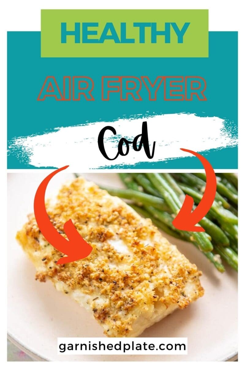 Air Fryer Cod Garnished Plate